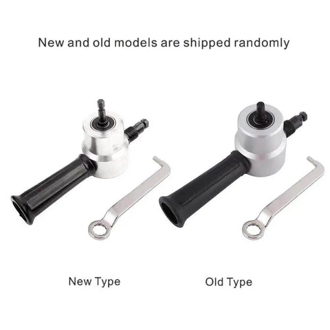 Dual Head Electric Sheet Metal Cutter Nibbler Kit for steel copper aluminum stainless steel shown in old and new models.