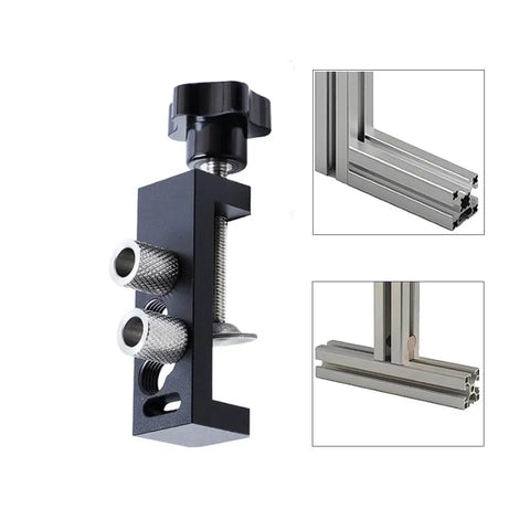 Profile Drill Guide Access Hole Jig For Aluminum Extrusion Pro Grade Quick Clamp Drill Sleeve DIY Drilling Jig installed on aluminum profiles