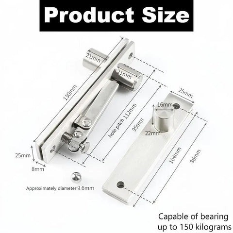 Heavy Duty Hidden Door Hinge Stainless Steel Pivot For Secret Bookshelf And Wood Doors 360 Degree Rotation Invisible Pivot