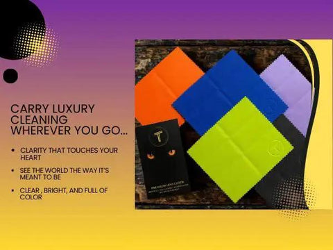 Microfiber Lens Cleaning Cloth 6 Pack For Glasses Cameras 6x7in 230GSM in colorful arrangement