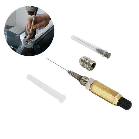 NICECNC nitrogen needle kit with brass body, needle and fittings plus white caps for shock service