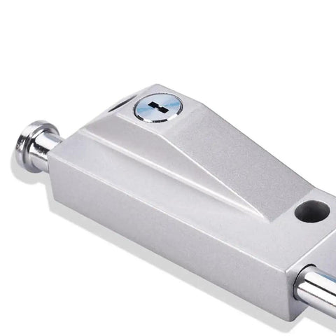 Close-up of Alloy And Stainless Steel Patio Door Lock With Keyed Bolt Lock Easy Installation Sliding Glass Door Security Lock