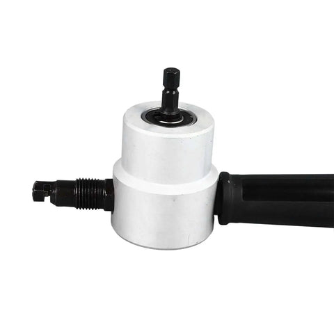 Dual Head Sheet Metal Cutter Nibbler with 360 Degree Adjustable Cutting, close-up view of the two head design for smooth cuts.