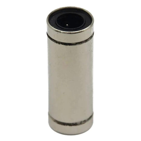 Nickel Plated Linear Ball Bearing Set 12mm X 21mm X 57mm For 12mm Linear Motion Shafts High Precision Low Friction Fit Ideal For 3D Printers And CNC Machines Durably Made From 1045 Carbon Steel With Sealed Ends ReliaBot 2Pcs LM12LUU front view