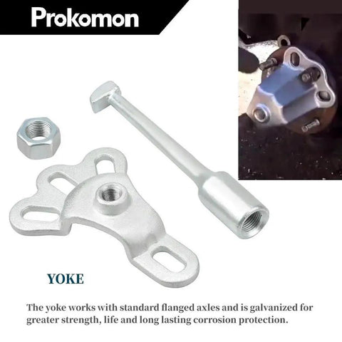Rear Axle Bearing Puller Kit With Slide Hammer Yoke And 3 Adapters, showing yoke component and installation detail.