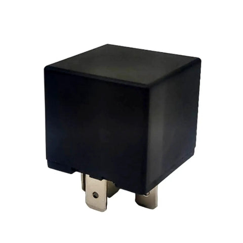General Purpose SPDT 12V Relay 40A 5 Pins, black casing, shown close-up, suitable for automotive and electrical projects.