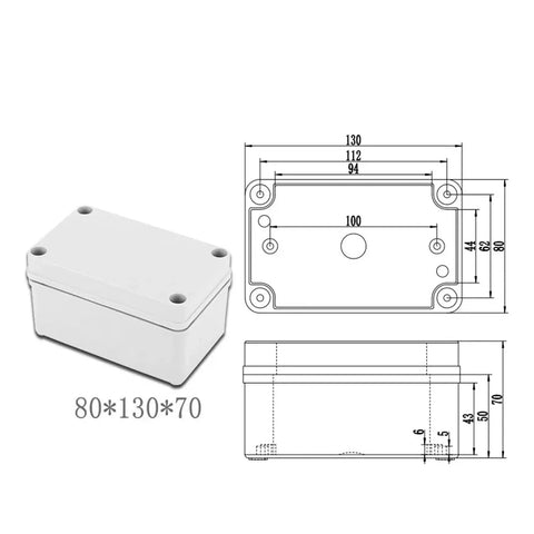 Outdoor ABS Plastic Waterproof Junction Box With Explosion Proof And Anti Corrosion Construction diagram 80mm x 130mm x 70mm