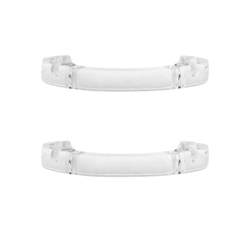Set Of 6 Clear Acrylic Cabinet Handle Pulls With Arch Design, 3.3 Inch Total Length, 2.6 Inch Center To Center Mounting Holes, Includes Mounting Screws