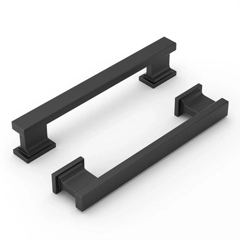 10 Pack Black 5 Inch Center To Center Cabinet Handles Drawer Pulls Square Hardware For Kitchen Cabinets Dresser Bathroom Vanity