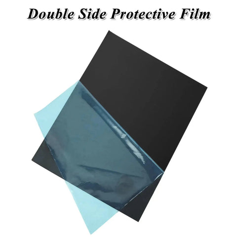 Three Pack Black Anodized 5052 Aluminum Sheets 12 By 8 By One Thirty Second Inch For Laser Engraving Blanks with blue protective film