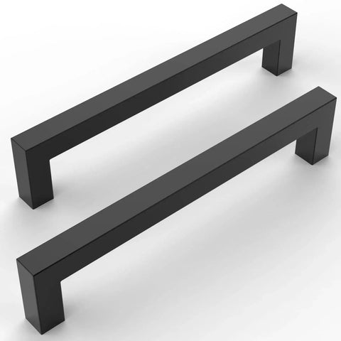 10 Pack Matte Black 7 Inch Cabinet Handles Stainless Steel Drawer Pulls For Kitchen Cabinets Bathrooms Cupboards And Dressers 178mm Hole Centers Easy Installation Durable Hardware, top view