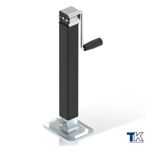 8000 Lbs Square Trailer Jack With 15 Inch Lift And 12 Inch Adjustable Drop Leg Heavy Duty Weld On Mount For RV Boat And Utility Trailers Built From Corrosion Resistant Powder Coated Steel