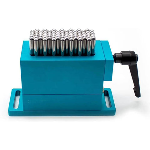 Pro Grade High Precision Flexible Claw Fixture Clamp For CNC And Laser Marking Machines In Blue With A 30 By 79 Millimeter Workholding Area