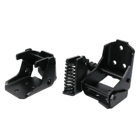 Two Piece Door Hinge Set Assembly Left Driver Upper And Lower Steel Aluminum Black for Buick Regal 1978-1988, close-up view