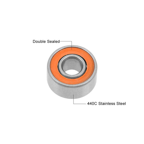 uxcell S693C-2OS hybrid ceramic ball bearing, double-sealed with orange seal, 440C stainless steel