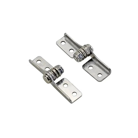 Pair of Flozari 304 stainless steel rotary torque hinges with mounting plates and screws for cabinet doors