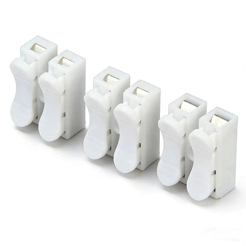 Effortless Push In Terminal Connectors Set 2 Pin Spring Loaded Wires 18 To 28 AWG Tool Free Insertion Vibration Resistant Locking