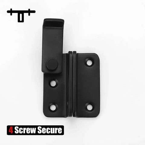 Front view of Black Stainless Steel Flip Latch Extra Thick 3mm Heavy Duty Gate And Door Latch with safety packlock hole, brushed finish.