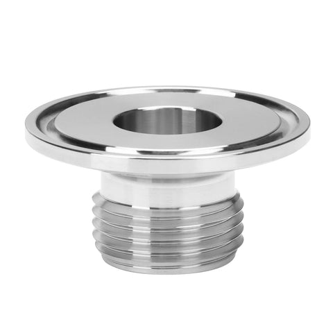Chrome-plated flange-style 3/4-inch GHT male pipe fitting with external threads