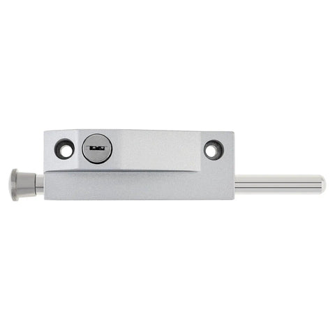 Keyed Sliding Patio Door Lock With Spring Loaded Latch And Two Keys For Enhanced Home Security On Sliding Glass Doors Patio Gates And Fences Suitable For Double Doors In Silver Finish