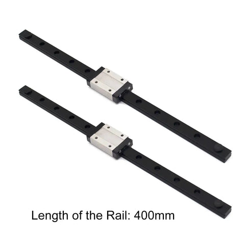 Two 400mm MGN12H linear rail guide kits for 3D printers and CNC machines with heavy-duty bearings visible.