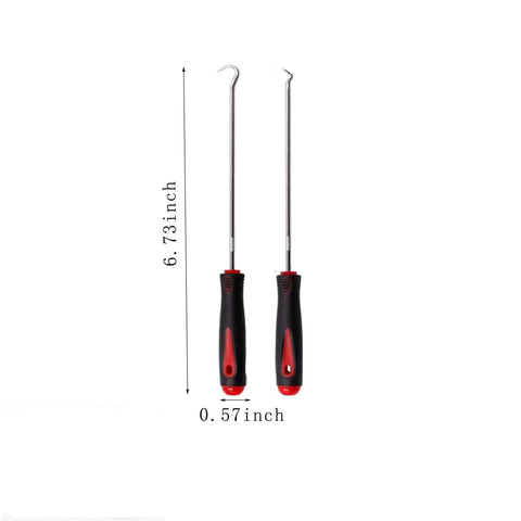Oil Seal Hook Tool Set 2 Pack Heavy Duty Steel Seal Pullers With Non Slip Handles for safe automotive transmission use