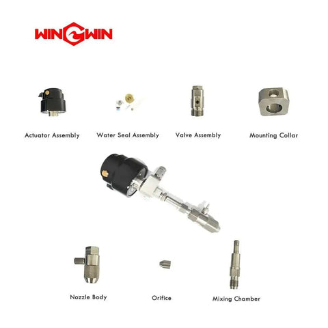Water Jet Spare Parts Indicator Pin Cap 1 11519 for Waterjet Cutting Machines with various components displayed