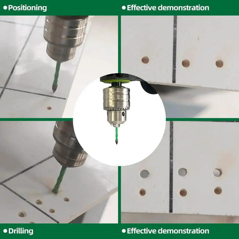 Masonry Diamond Drill Bit Set With Ten Carbide Bits And Quick Change Shank For Concrete Brick Tile Wood And Plastic Includes Sizes One Quarter Inch Five Sixteenth Inch Three Eighths Inch And One Half Inch Industrial Grade Tungsten Carbide Tips drilling holes in tile