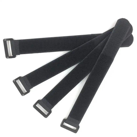 No Fuss Hook And Loop Cable Straps 10 Pack 1 Inch By 12 Inch Black Nylon Self Adhesive Cinch Ties for Cords and Cables