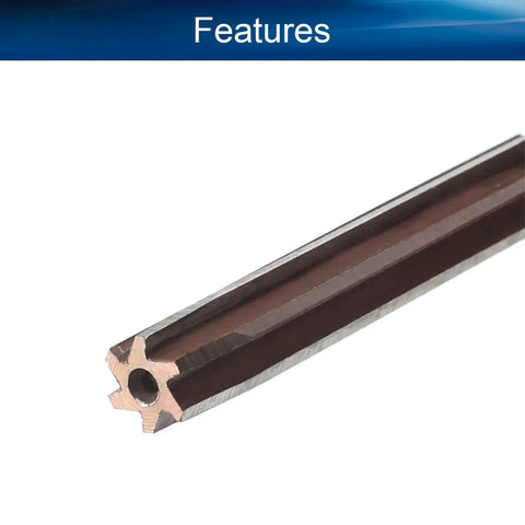 Close-up of 8mm H8 Chucking Reamer For Precision Bore Pro Grade With 9CrSi Alloy Tool Steel Uncoated Round Shank Straight Flutes