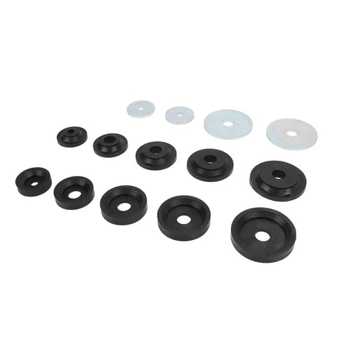 Carbon Steel Sheet Metal Hole Dimple Dies Set With Backing Discs For Harbor Hydraulic Punch Driver displayed on white background