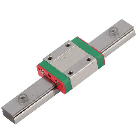 Compact 12mm Linear Rail with Four Point Ball Retainer and Built In Lubrication System includes 100mm travel shown horizontally