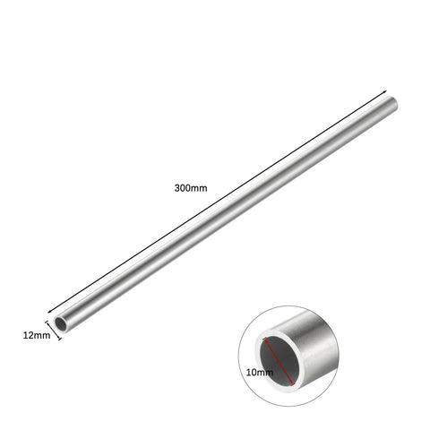 Stainless steel capillary tubes, 12 mm OD x 10 mm ID, 300 mm long, set of 5