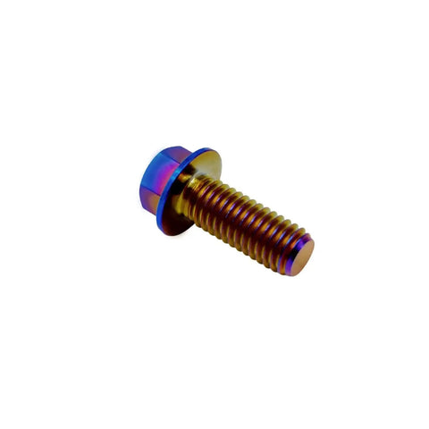 Titanium Flange Hex Head Bolts M6x1.0x13mm Burnt Blue 6AL4V Aerospace Grade Ti Bolts for Motorcycle Mods