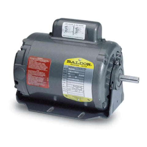0.75 HP Single Phase 1725 RPM 1PH 60Hz Electric Motor 56 Frame 3424L Open F1 Foot Mount - Single Unit Industrial AC Motor, side view
