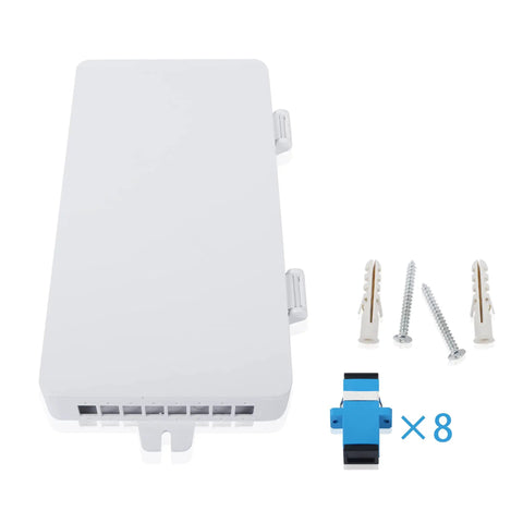 Eight Port SC Fiber Optic Terminal Box For Termination And Distribution, easy wire entry design with screws and adapters visible