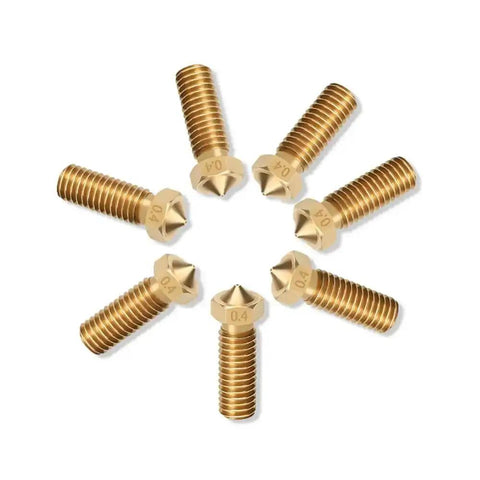 0.4mm brass nozzles for Upgraded 24V 45W Volcano J Head High Flow Hotend For Fast Printing 3D printers, arranged in a circle