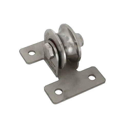 Stainless Steel Four Hole Bearing Pulley for Ceiling Swing and Sliding Doors Fixed Roller Wheel for Wire Rope Traction Tools