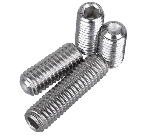 Hex Socket Set Screws M5 x 0.8 x 10mm Headless Cup Point Internal Hex Drive Grub Screws Flat End 304 Stainless Steel