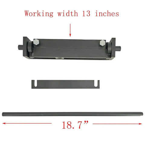13 Inch Steel Bending Brake Sheet Metal Bender Tool For DIY Home Workshop, showing main components with measurements.