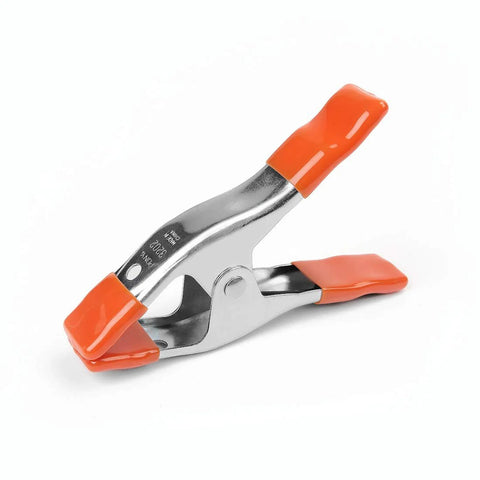 PONY 6-inch heavy-duty spring clamp, nickel-plated steel with orange rubber handles and tips
