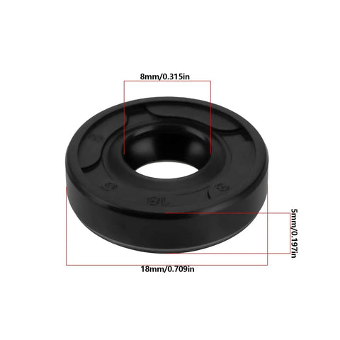 2 Pack 8x18x5mm Radial Oil Seal Replacement For Milwaukee 2771-20 Transfer Pump, Nitrile Rubber Shaft Seal, side view dimensions