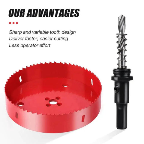 Four And A Half Inch Bimetal Hole Saw With Arbor For Metal Wood Plastic 114mm Cutter With Smooth Flat Edge and Arbor