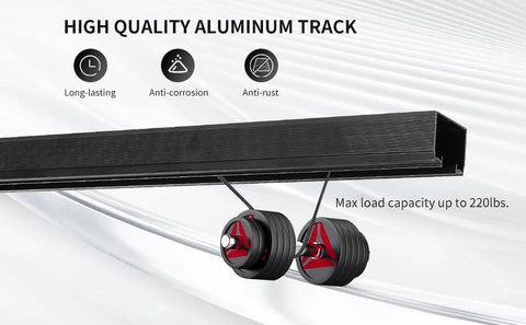 72 Inch Aluminum Pocket Door Track Kit For Ceiling Mount Box Rail Sliding Hardware Pro Grade Heavy Duty Hangers With Three Wheel Ball Bearing