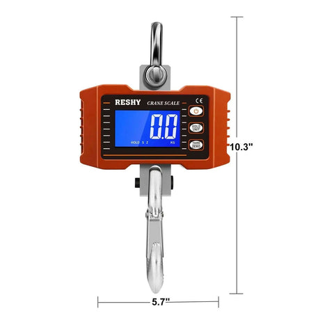 Digital Crane Scale Heavy Duty 2200lb 1000kg Hanging Scale For Farm Livestock Factory Construction And Hunting CE Certified with a blue display and metal hook