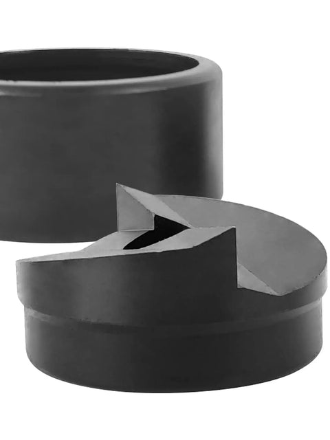 Close-up of Manual Knockout Hole Punch Kit For Electrical Conduit One Half To Two Inch Heavy Duty Handheld Die Set components.