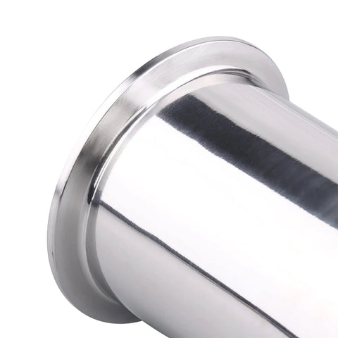 Sanitary spool tube with clamp ends, 304 stainless steel seamless round tubing, 2.5 inch tri-clamp flange