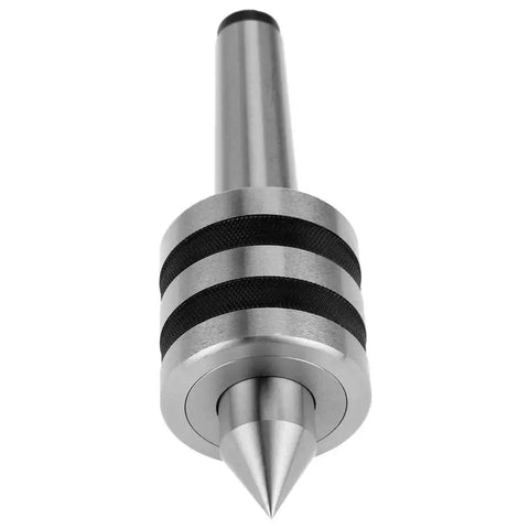 Front view of MT3 Live Center Heavy Duty Morse Taper 3 Rotary Lathe Center Alloy Steel 3000 RPM for lathe turning and milling.