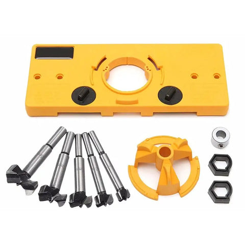 Hinge Drilling Jig For Cabinet Doors Pro Grade Adjustable 15 To 35 Millimeters Hole Locator And Drill Guide kit