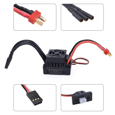 All Weather 3650 3900KV Sensorless Brushless Motor And 60A ESC Combo Set Waterproof components for 1/10 RC cars.